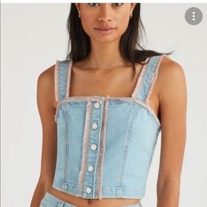 7 For All Mankind Bustier Sky High Blue XS. NWT